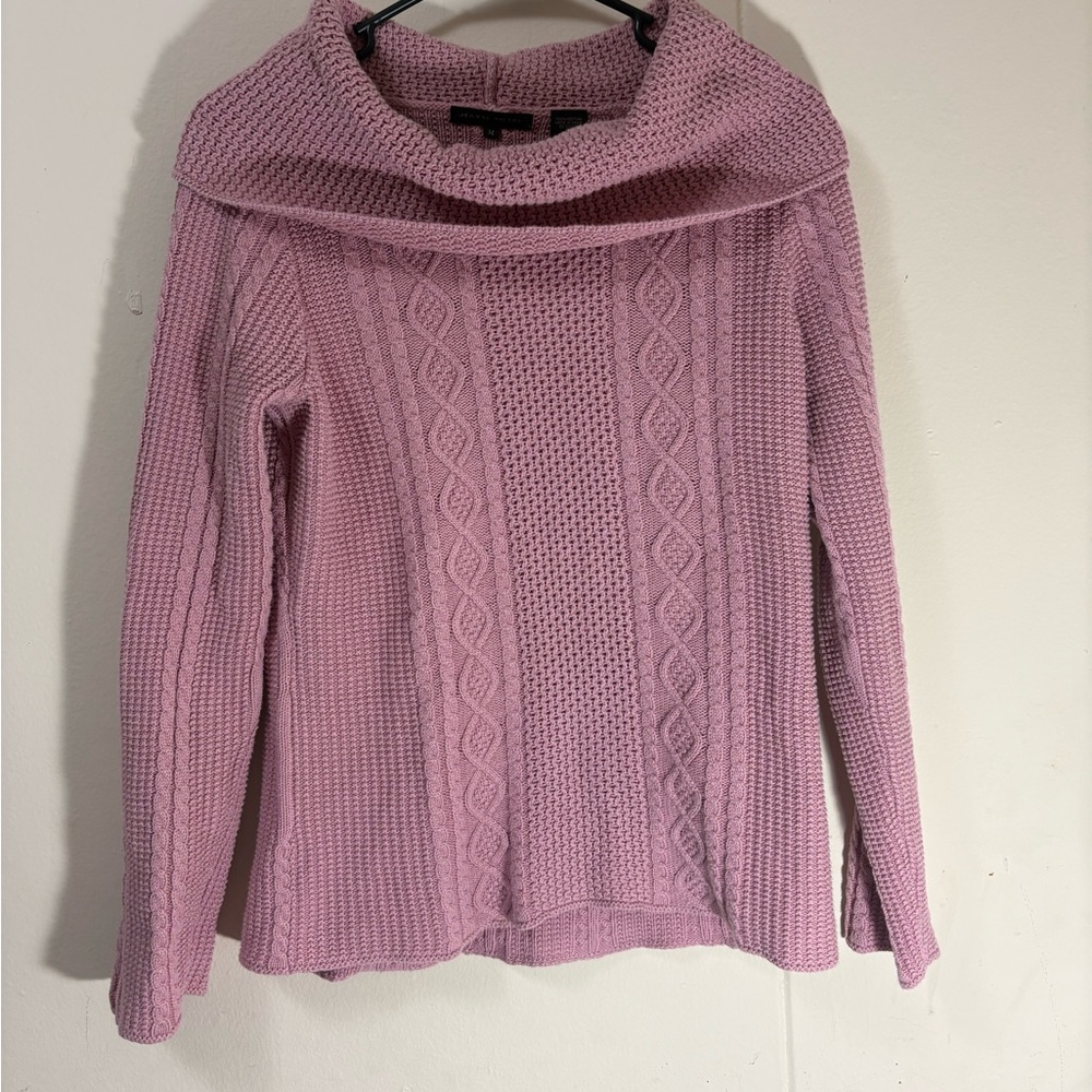 JEANNE PIERRE Lavender Cowl Neck Sweater